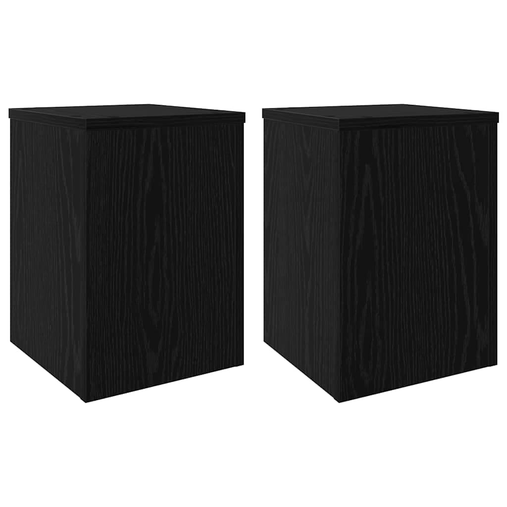 vidaXL Suporte para Plantas 2 pcs Carvalho Preto 25 x 25 x 35 cm