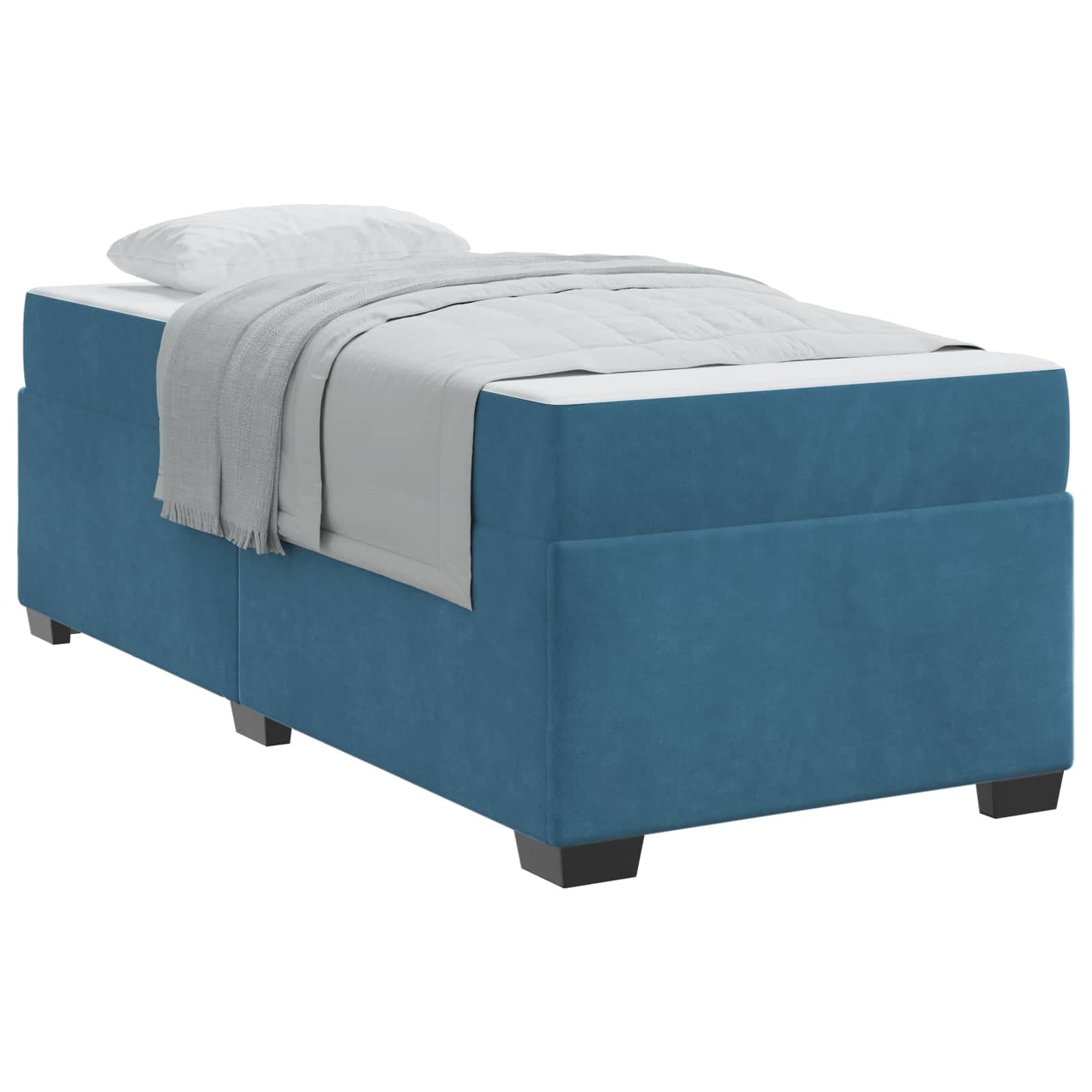 vidaXL Estrutura da Cama com colchão Azul 80 x 200 cm tecido