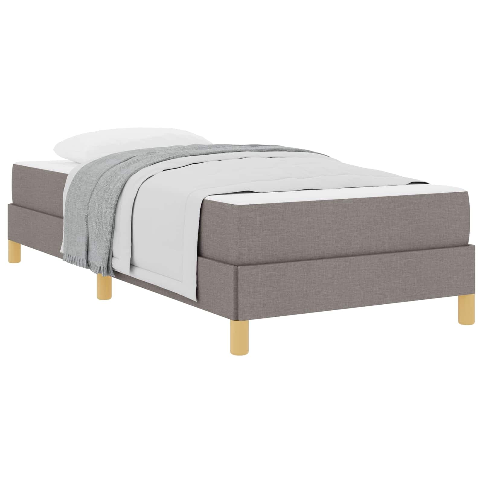 vidaXL Cama Box com colchão Cinzento-acastanhado 80 x 200 cm tecido
