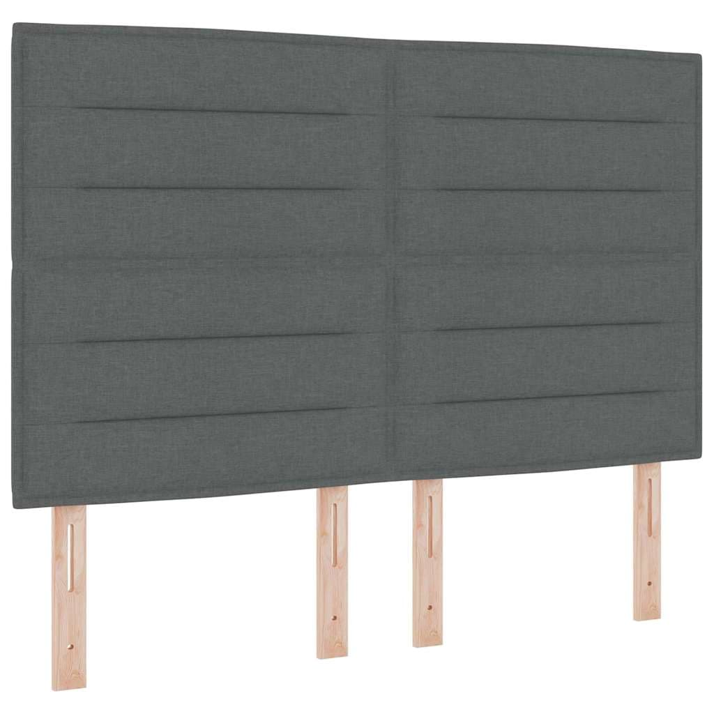 vidaXL Cama Box com colchão Cinzento escuro 160 x 200 cm tecido