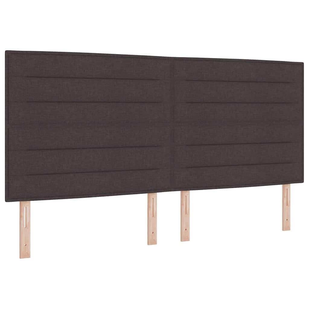 vidaXL Estrutura de Cama com Colchão Castanho Escuro Tecido 200 X 200 cm - 1337006431