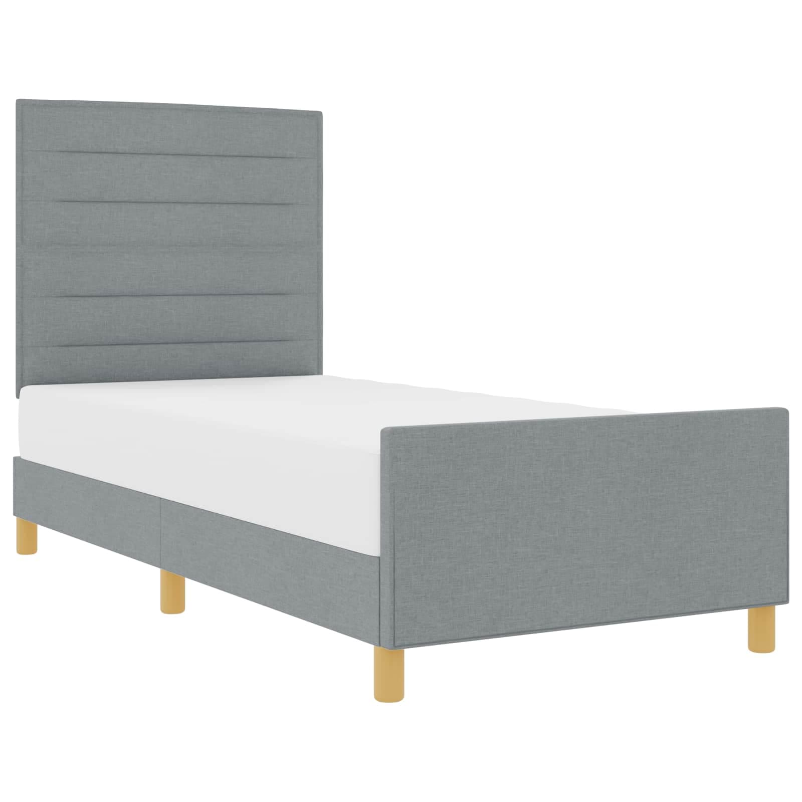 vidaXL Estrutura da Cama Cinzento-claro 90 x 200 cm tecido