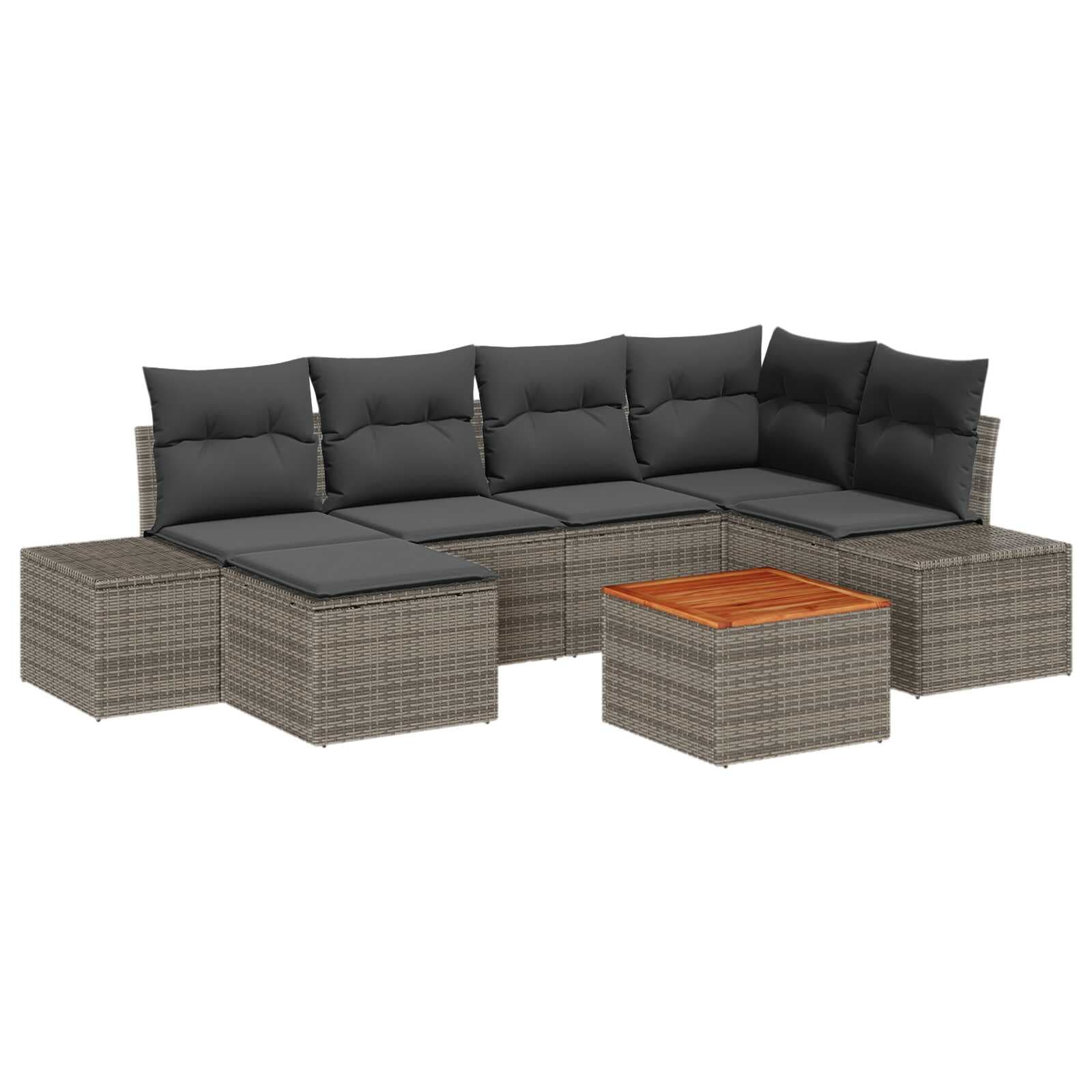 vidaXL Conjunto de Sofá de Jardim 7 pcs Cinzeto