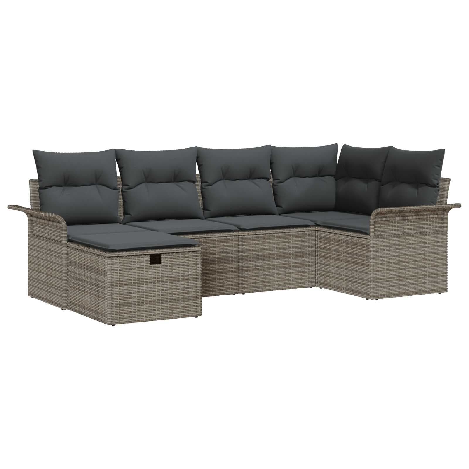 vidaXL Conjunto de Sofá de Jardim com almofada 6 pcs Rattan Sintético