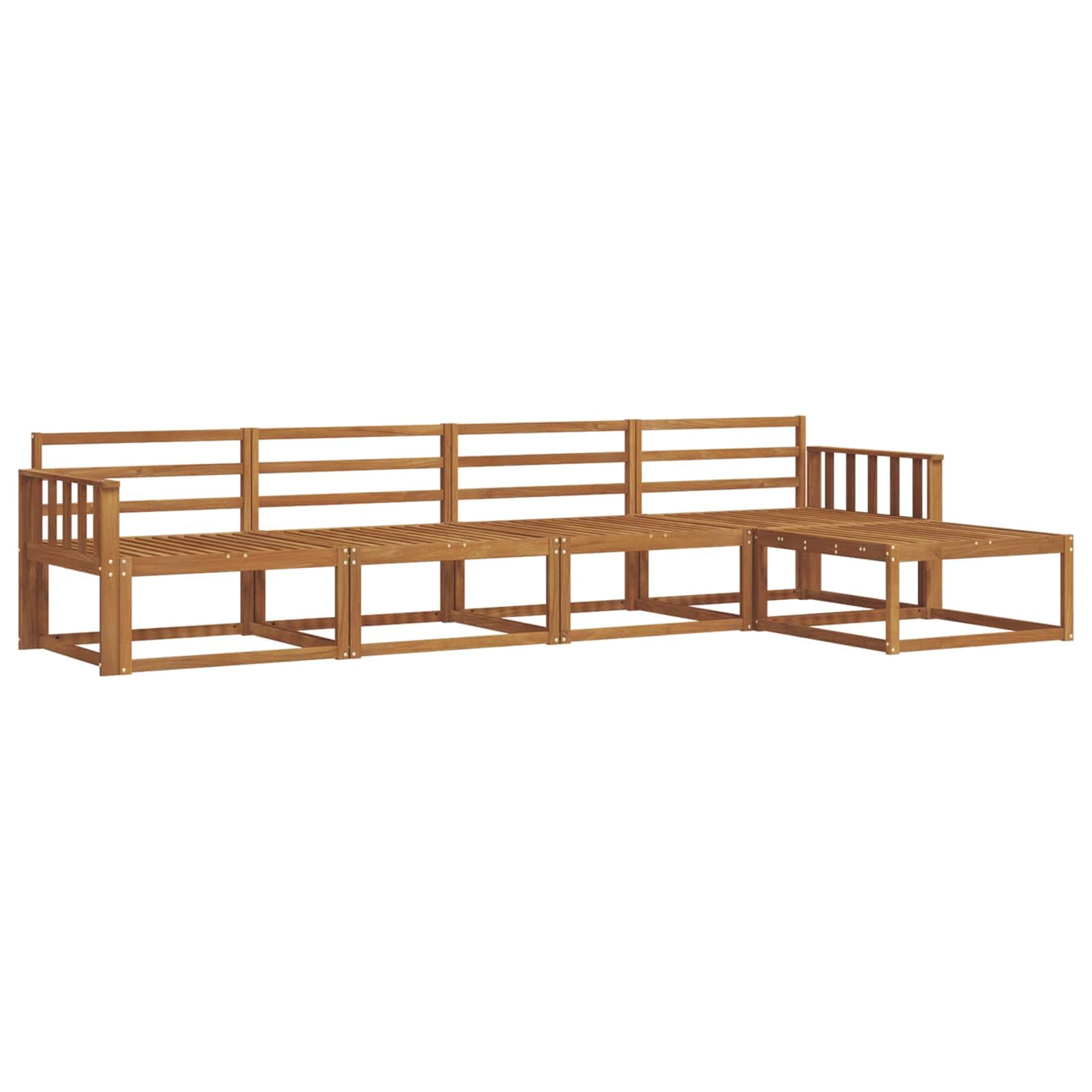 vidaXL Conjunto de Sofás para Exterior 5 pcs Natural
