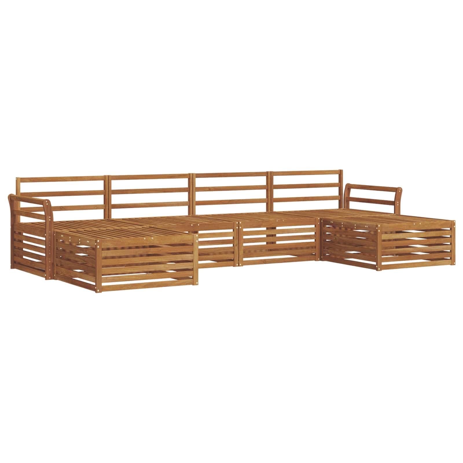 vidaXL Conjuntos de sofás 6 pcs Natural Madeira Sólida de Acácia