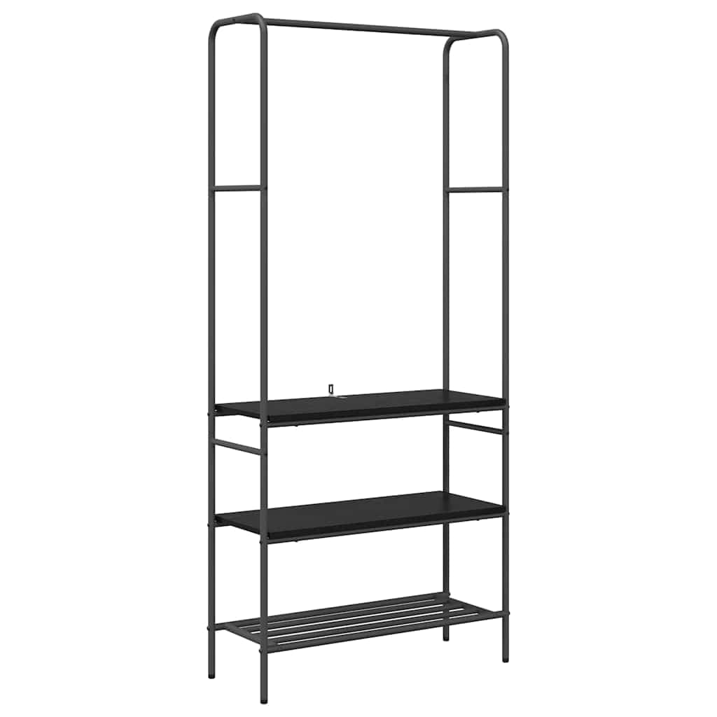 vidaXL Suporte para Roupas Carvalho Preto 77 x 30 x 171 cm