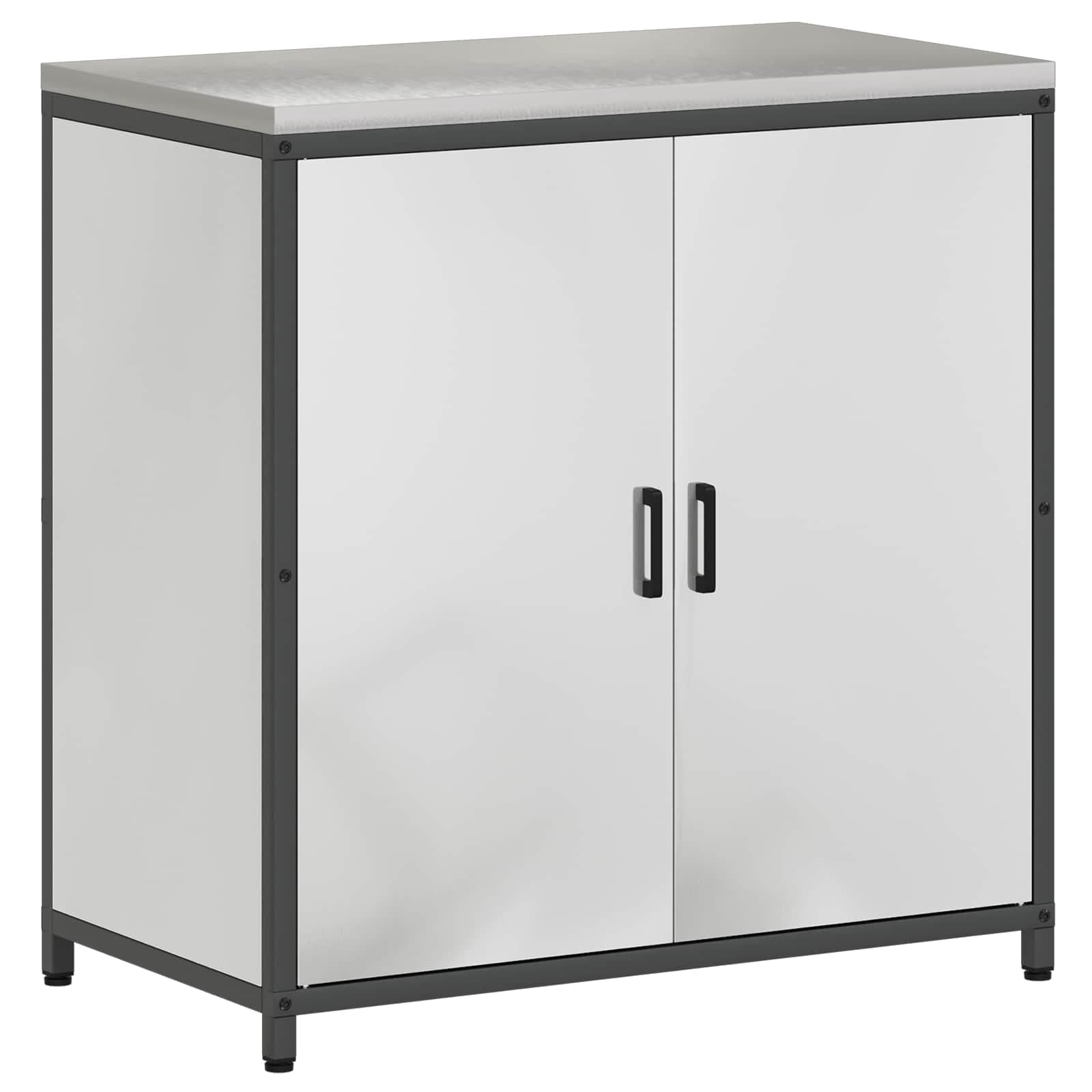 vidaXL Armazenamento de Cozinha HATTEM Prateado 90 x 50 x 92 cm Aço