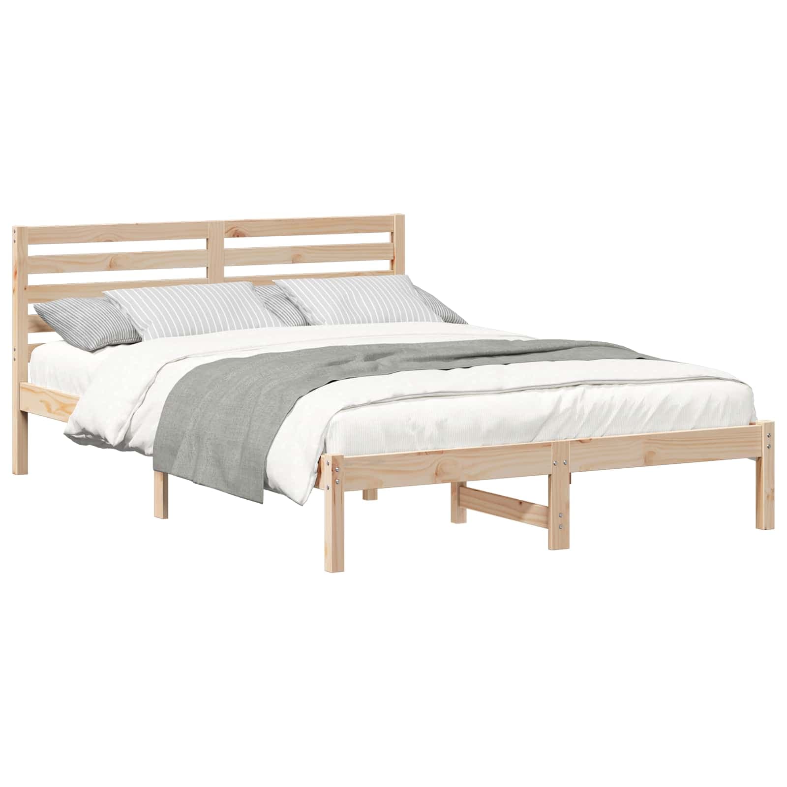 vidaXL Estrutura da Cama com cabeceira Castanho 140 x 220 cm