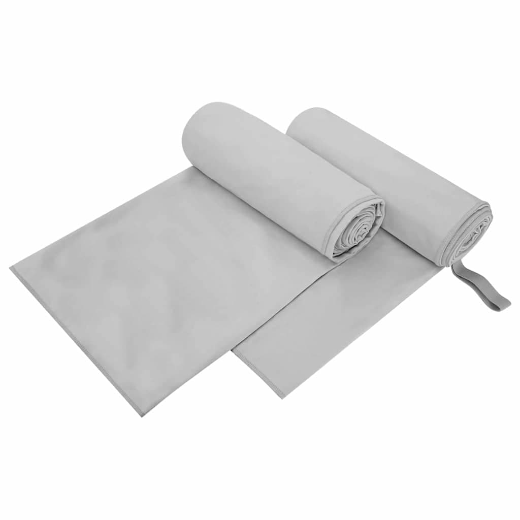 vidaXL Toalhas Esportivas 2 pcs Cinzeto 200 x 100 cm