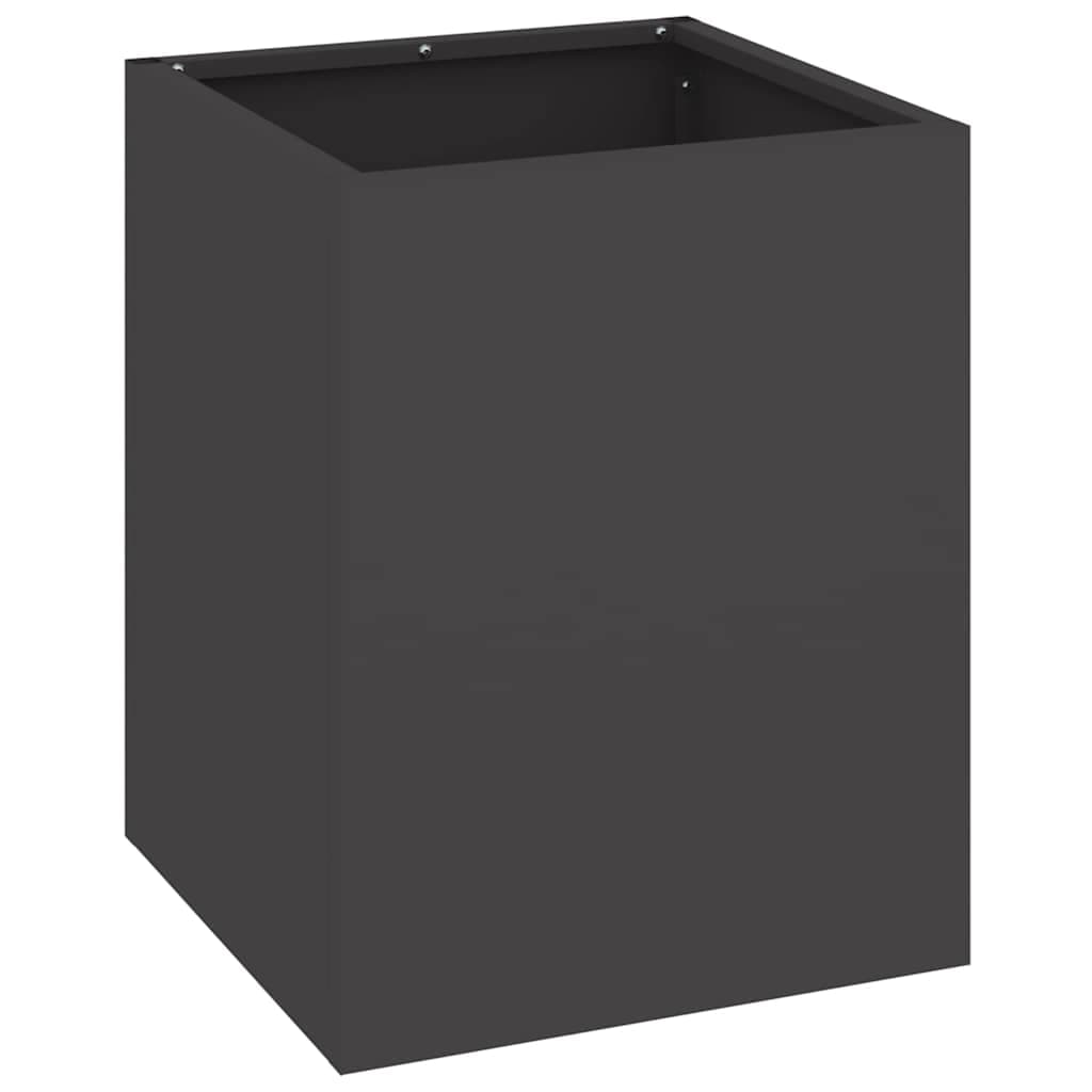 vidaXL Vaso de Jardim Preto 32 x 32 x 40 cm Aço laminado a frio