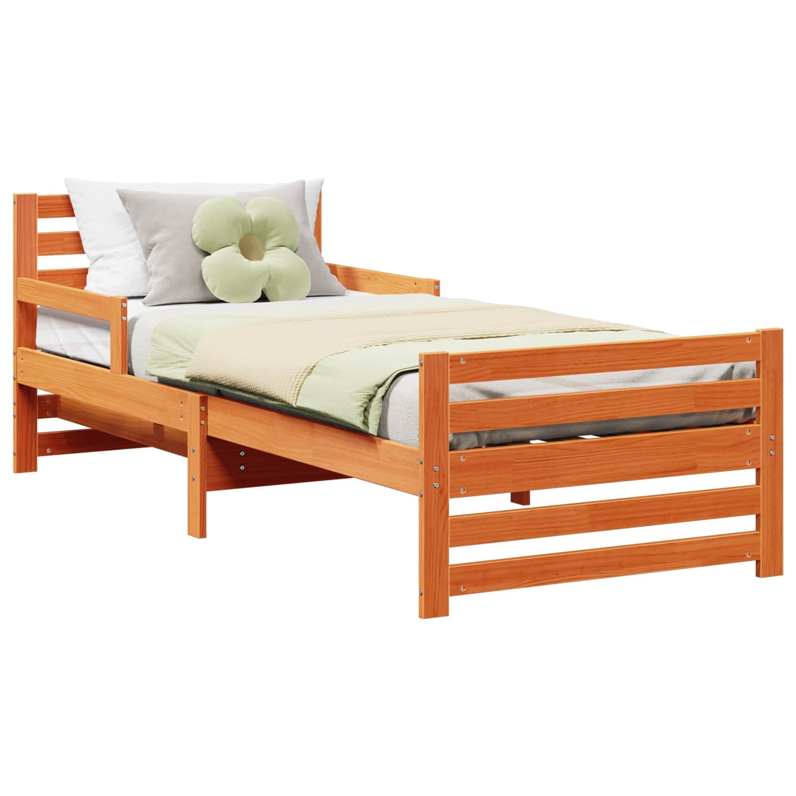 vidaXL Estrutura da Cama Marrom Cera 80 x 200 cm Madeira processada