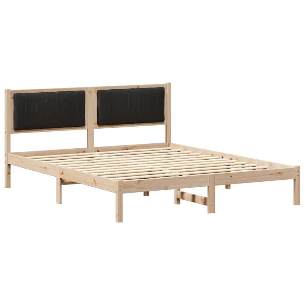 vidaXL Estrutura de Cama com Cabeceira Estofada Preto 150 x 200 cm