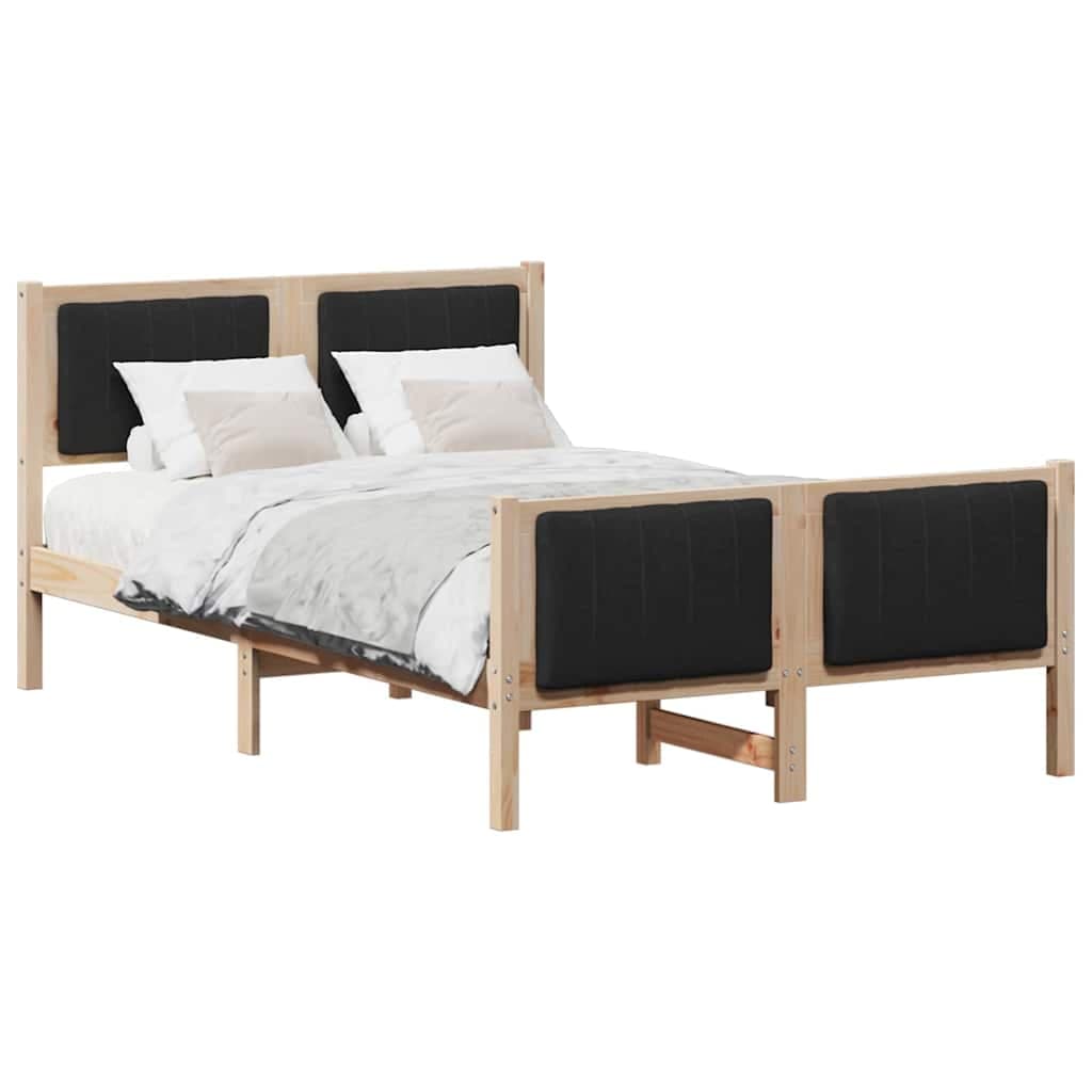 vidaXL Estrutura da cama com cabeceira Castanho e preto 120 x 190 cm