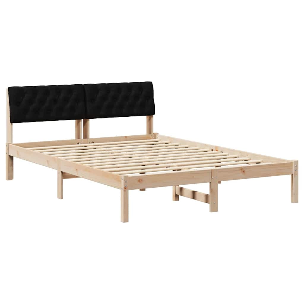 vidaXL Estrutura da cama com cabeceira Castanho e preto 150 x 200 cm
