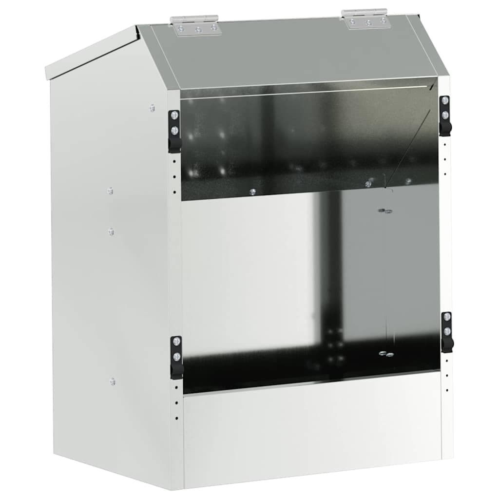 vidaXL Comedouro para Coelhos Prateado 64.5 x 25.5 x 45.5 cm