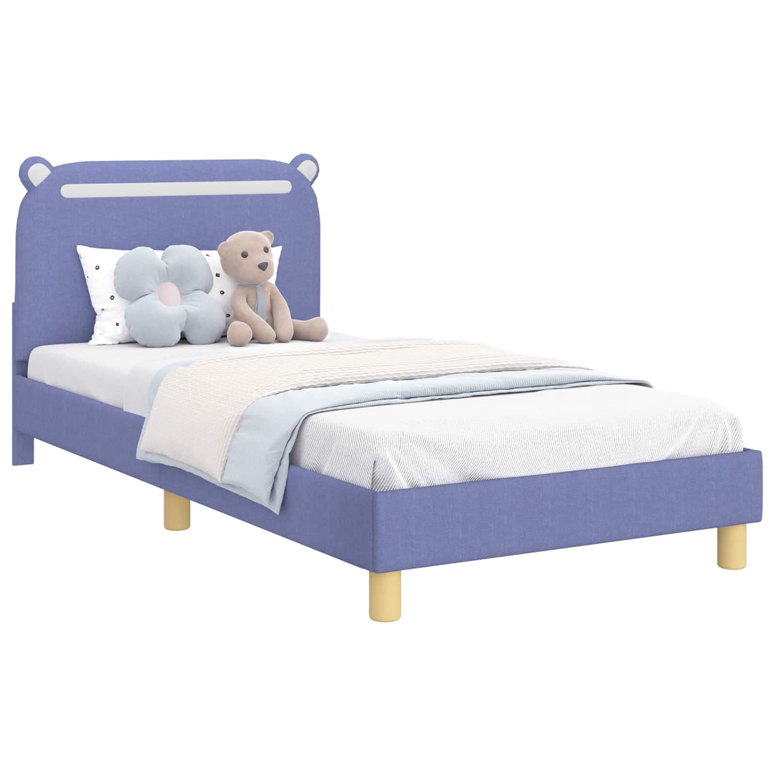 vidaXL Estrutura de Cama Infantil com Cabeceira Azul Jeans 80 x 200 cm