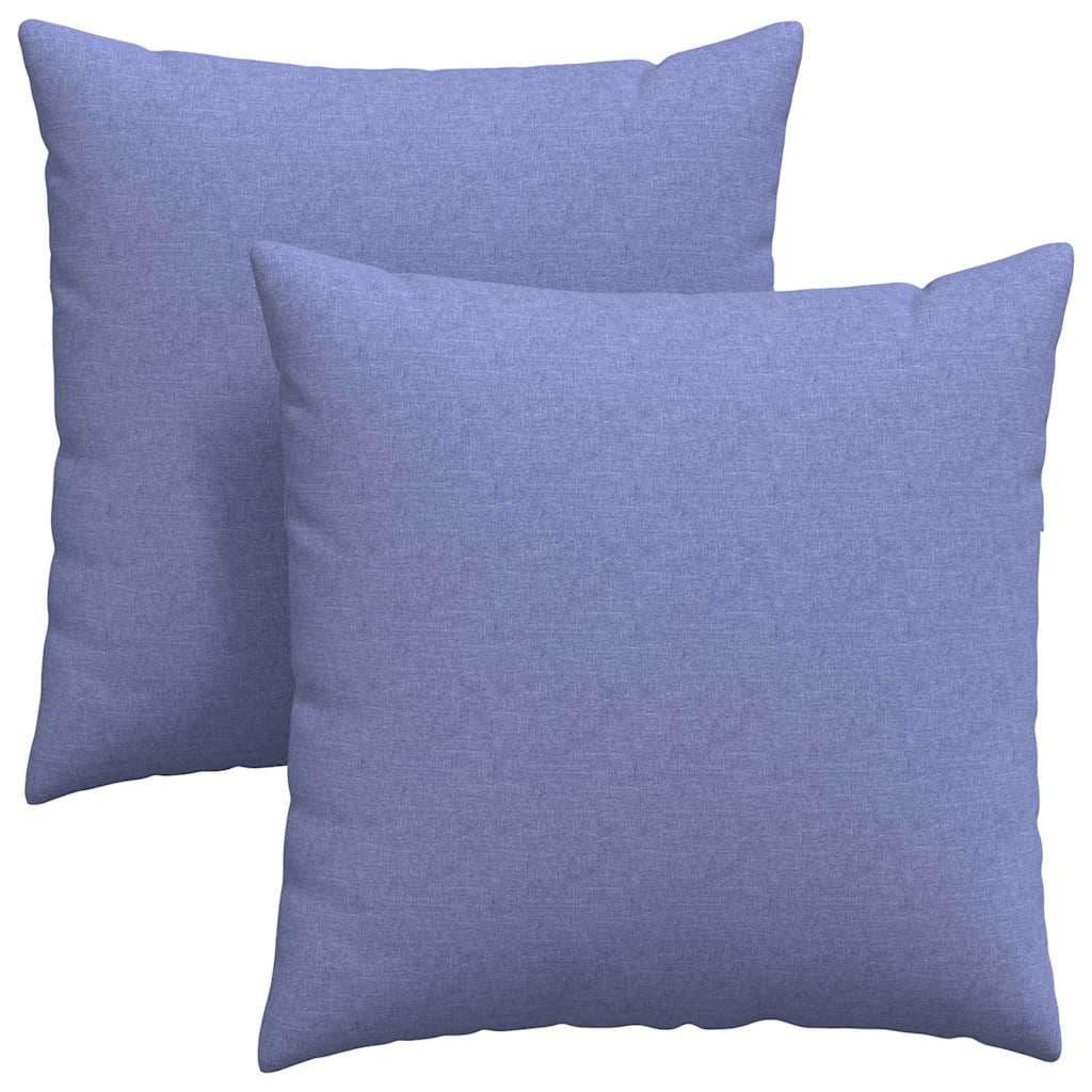 vidaXL Travesseiros de Sofá 2 pcs Azul Jeans 80 x 80 cm tecido