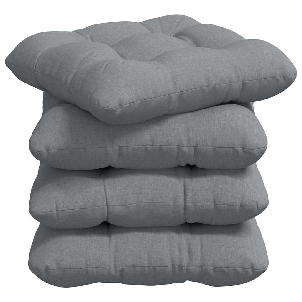 vidaXL Almofadas de Assento 4 pcs Cinzento-claro 45 x 45 x 12 cm