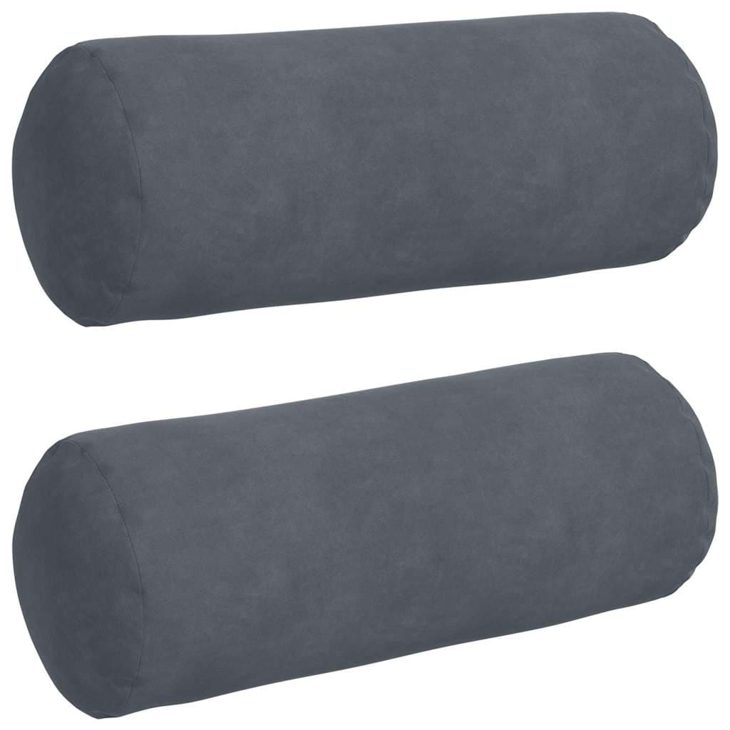 vidaXL Almofadas de Apoio 2 pcs Cinza Escuro Ø 15 x 40 cm