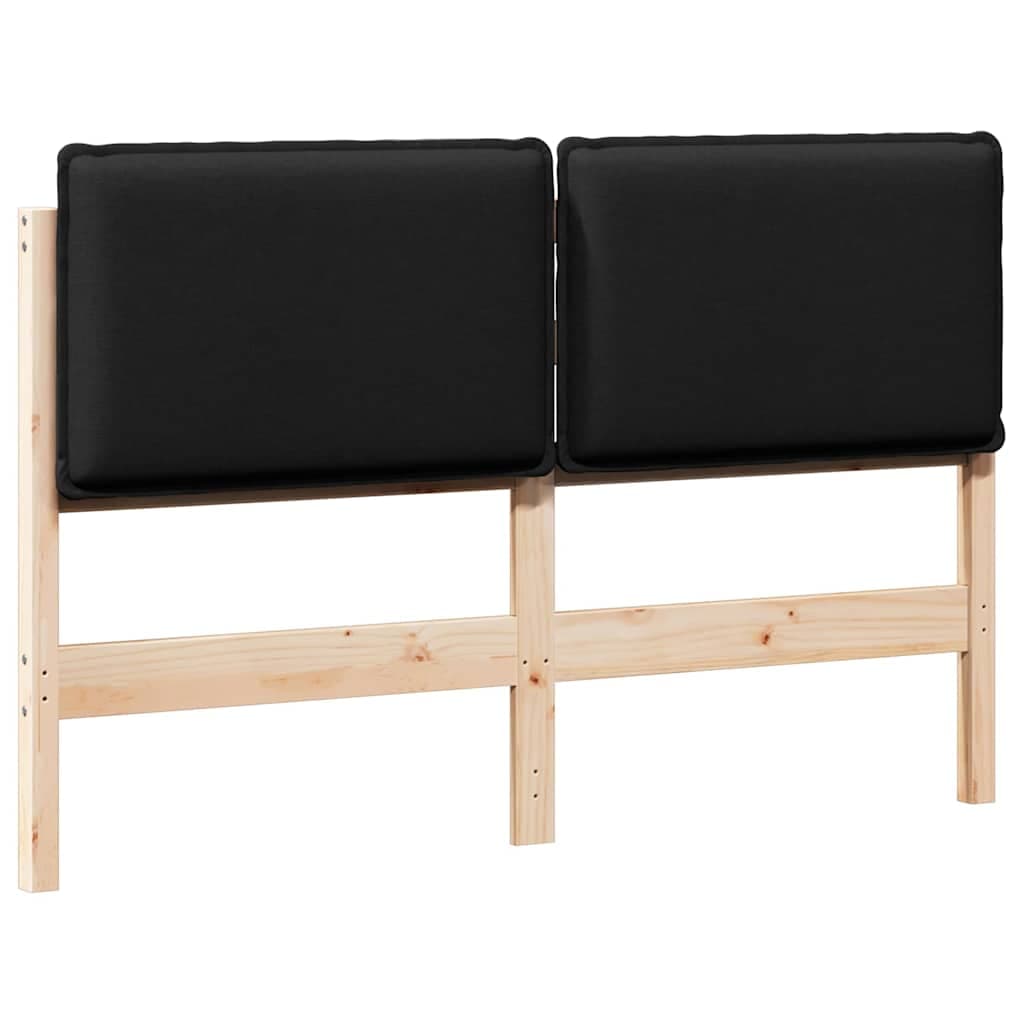 vidaXL Cabeceira estofada com cabeceira Natural e Preto 135 cm