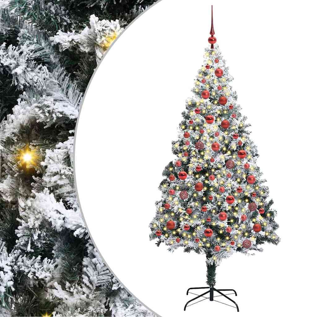 vidaXL Árvore de Natal Artificial Branco 180 cm Pvc, Aço e Plástico - 1242375356