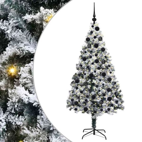 vidaXL Árvore de Natal Artificial Branco 180 cm Pvc, Aço e Plástico - 1024070698
