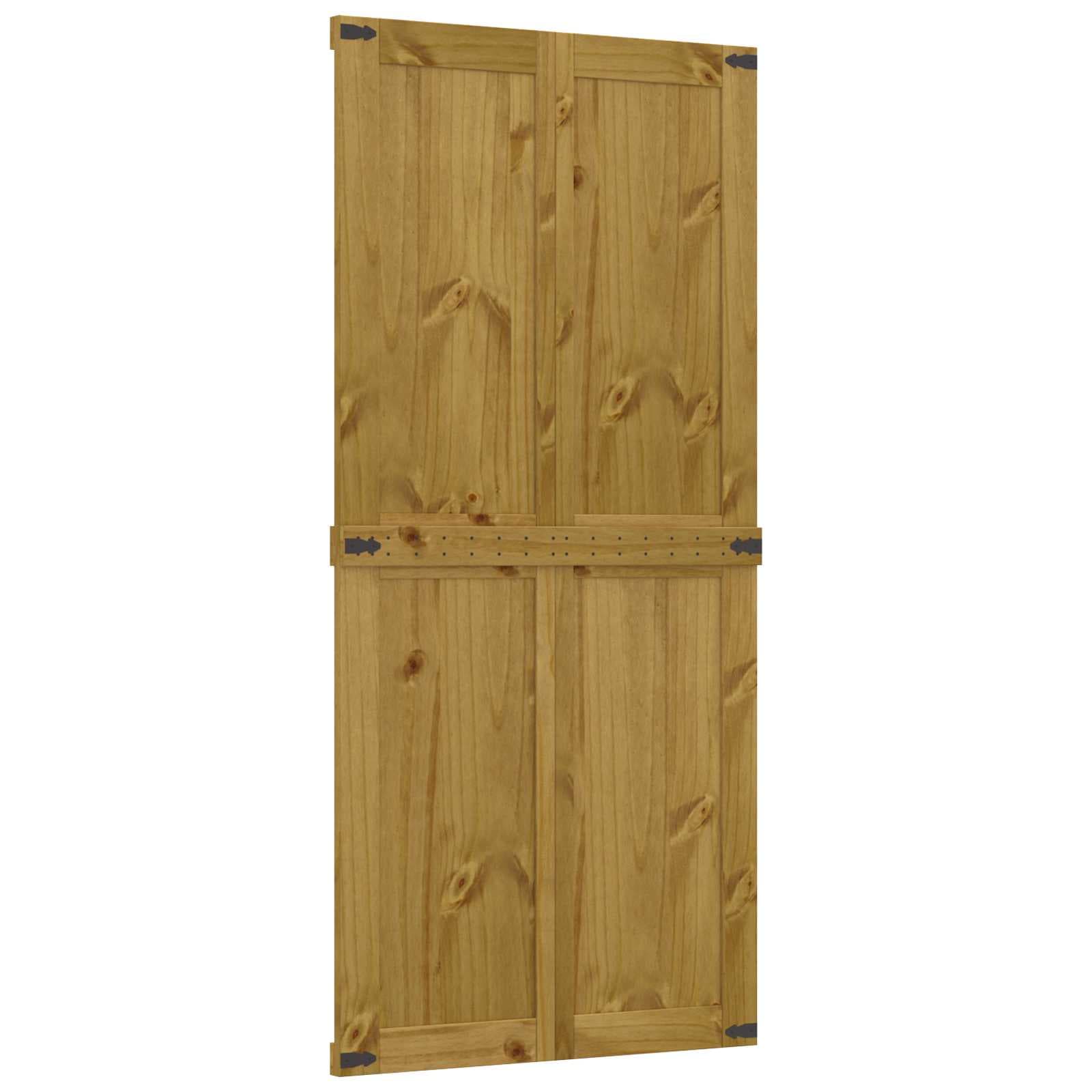 vidaXL Porta de celeiro Corona Castanho Mel 90 x 210 cm