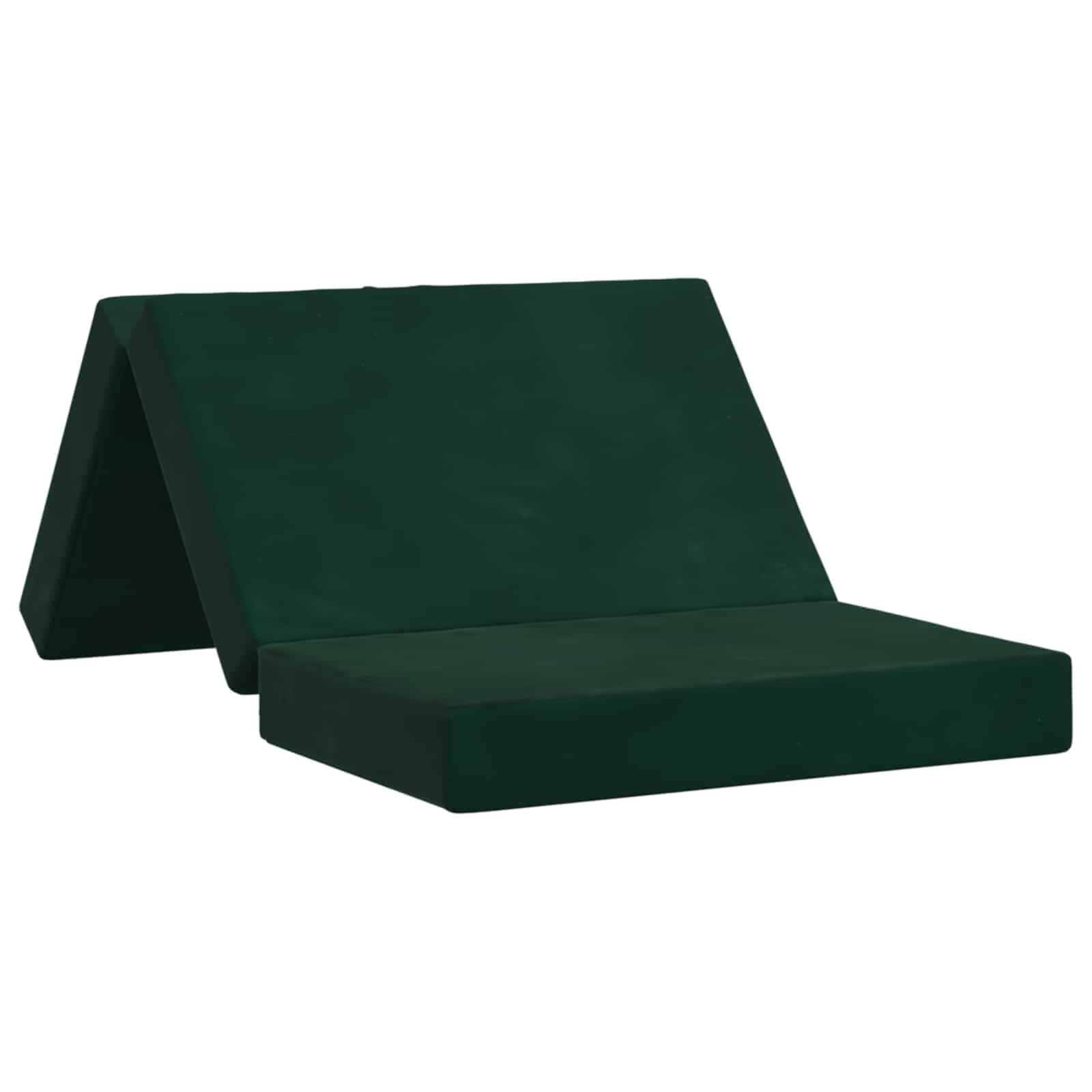 vidaXL Sofá Cama Dobrável 100 x 67 x 45 cm Verde-Escuro