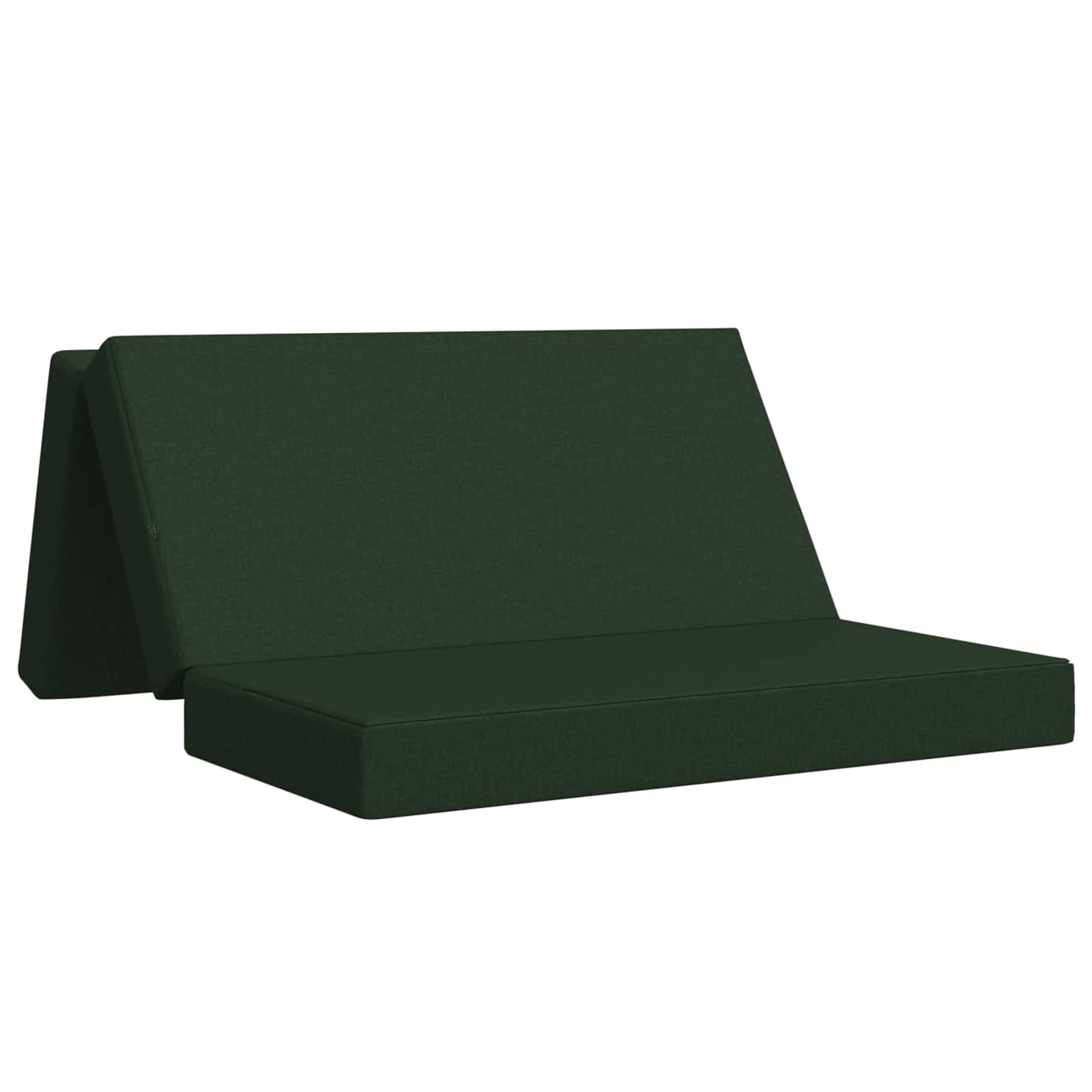 vidaXL Sofá Cama Dobrável 140 x 67 x 45 cm Verde-Escuro