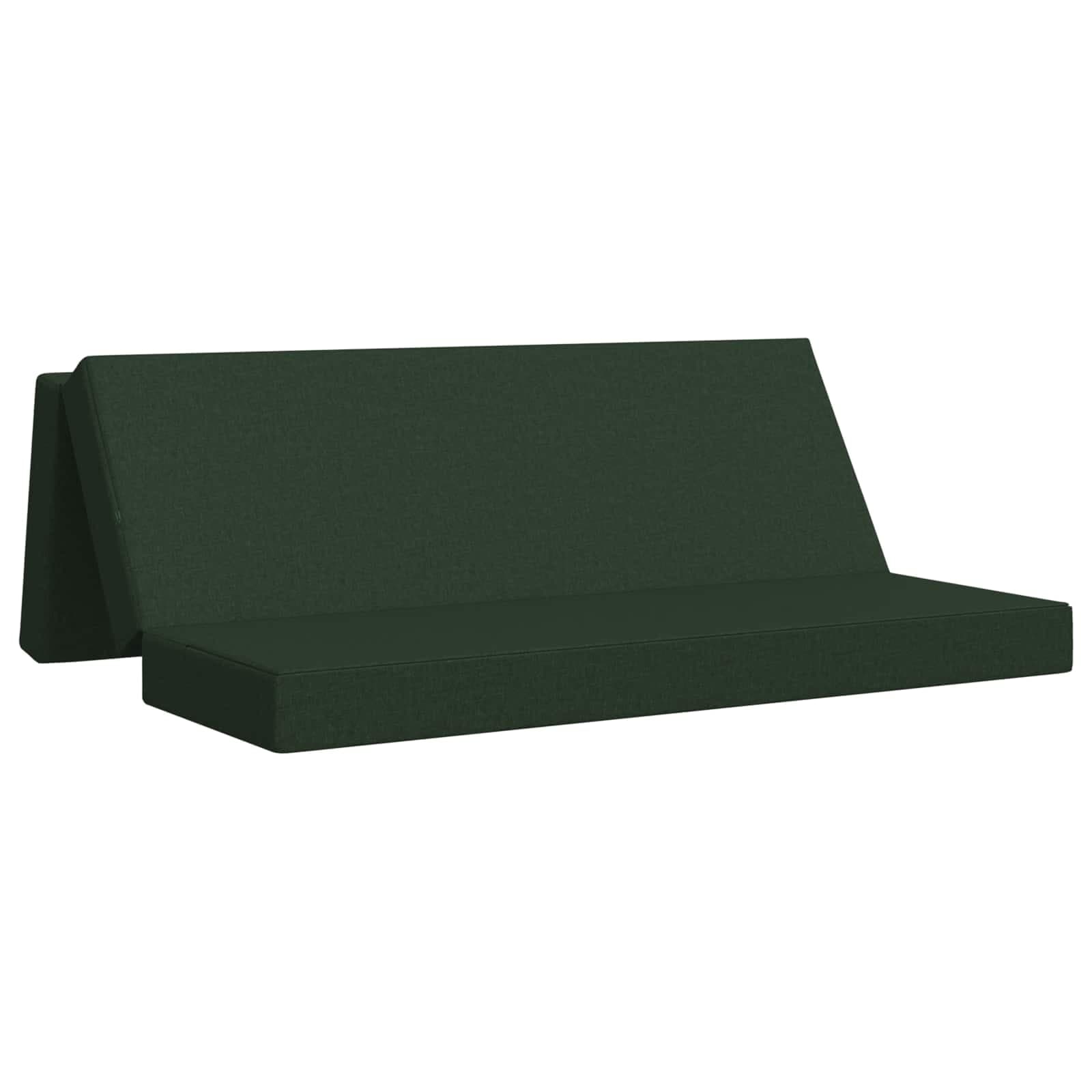 vidaXL Sofá Cama Dobrável 200 x 67 x 45 cm Verde-Escuro