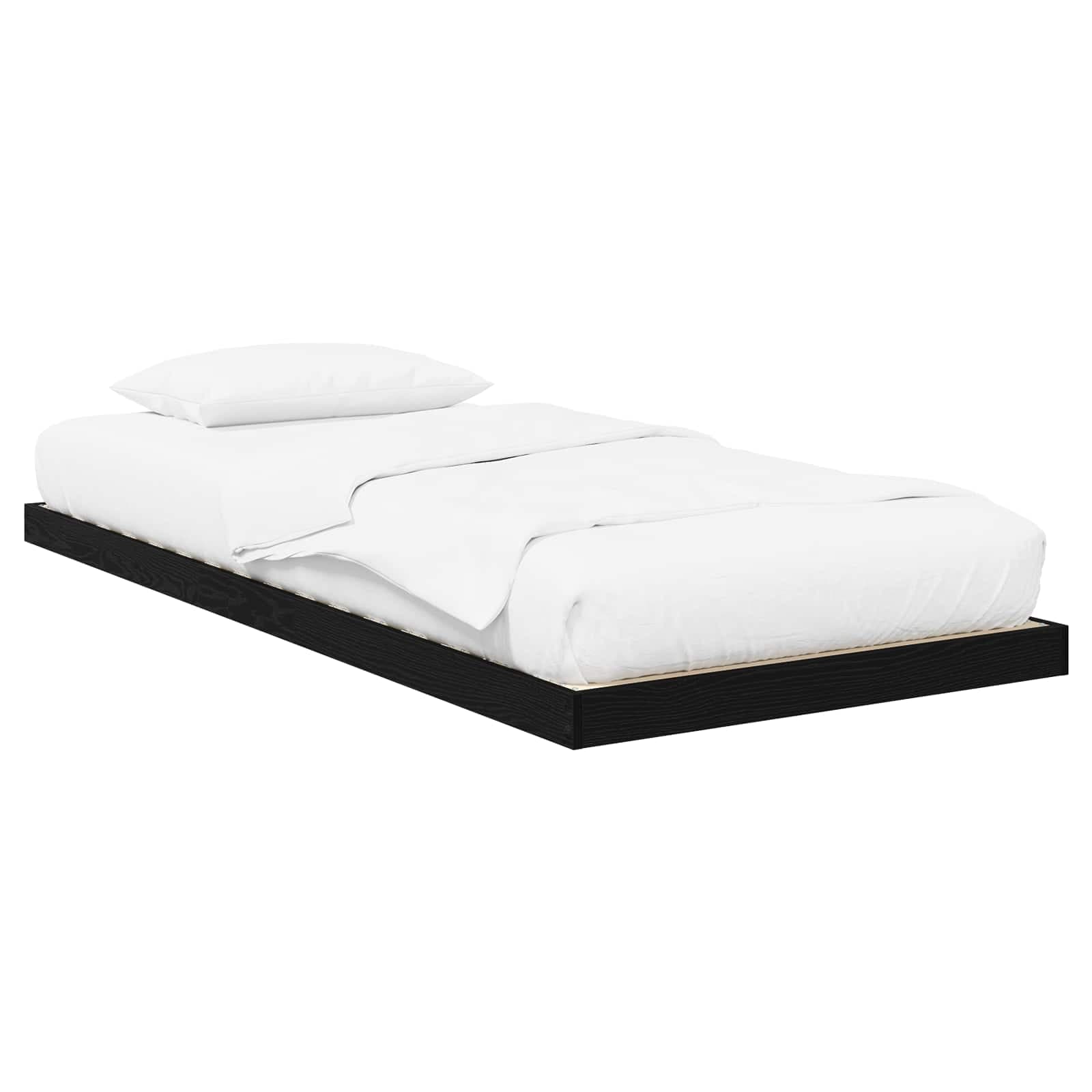 vidaXL Estrutura de cama de chão Carvalho Preto 100 x 200 cm