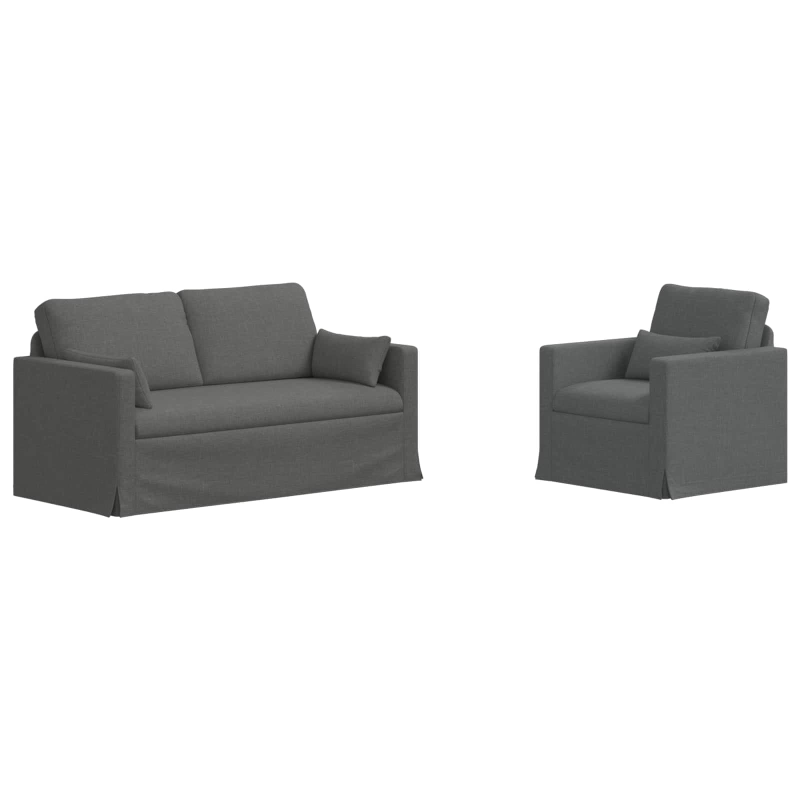 vidaXL Conjunto de Sofás 2 pcs Cinza Escuro 158 x 78 x 80 cm tecido
