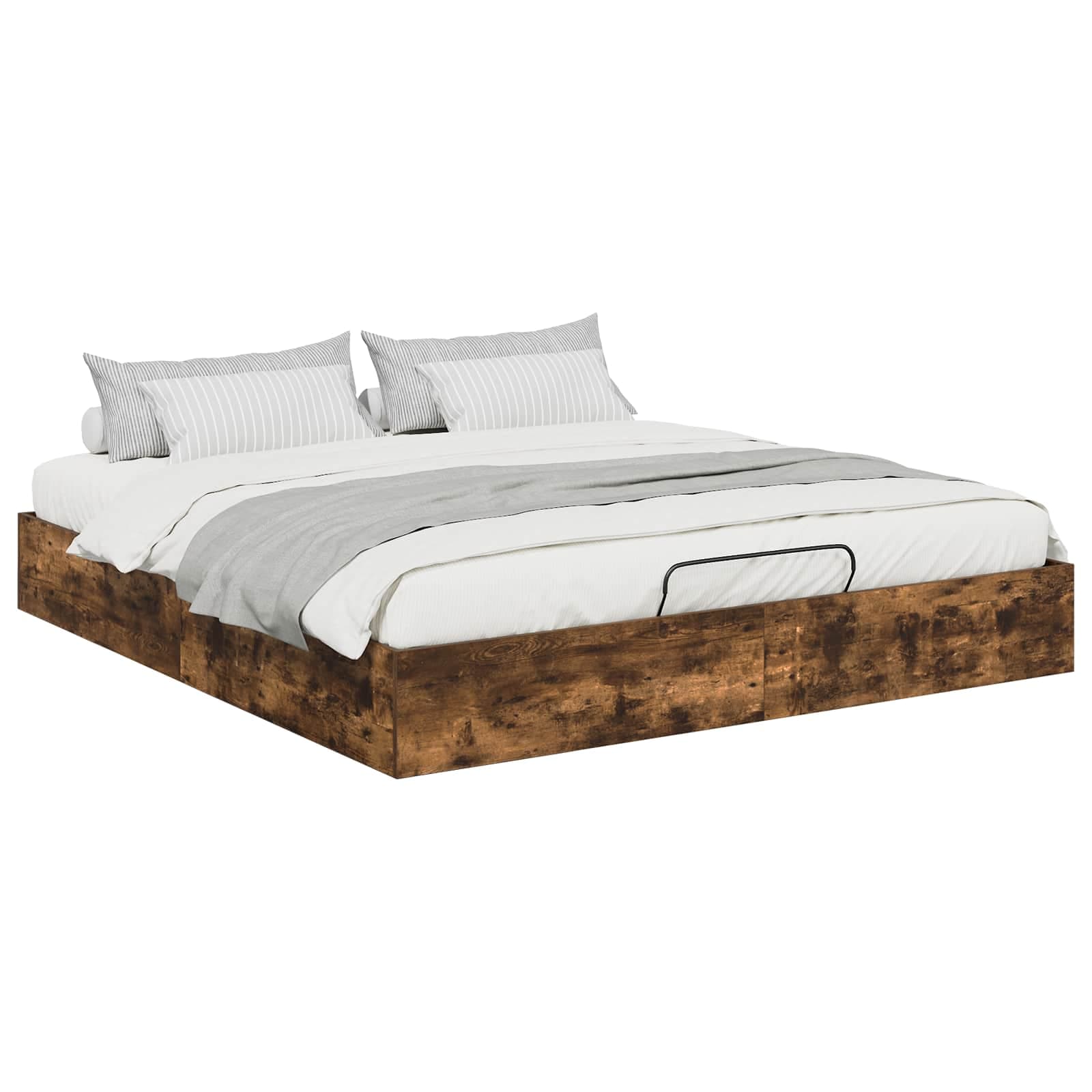 vidaXL Estrutura de Cama Ottoman Carvalho Fumado 203 x 160 x 25 cm