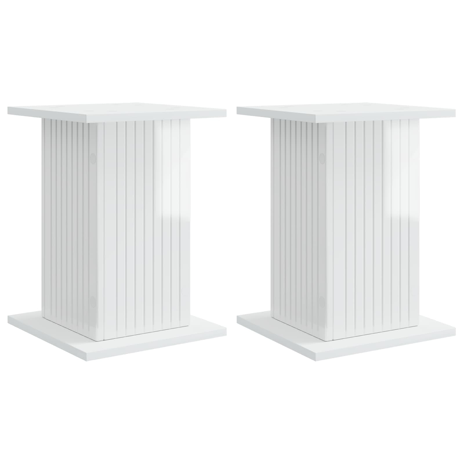 vidaXL Suporte para Plantas 2 pcs Branco Brilhante 30,5 x 30 x 43 cm