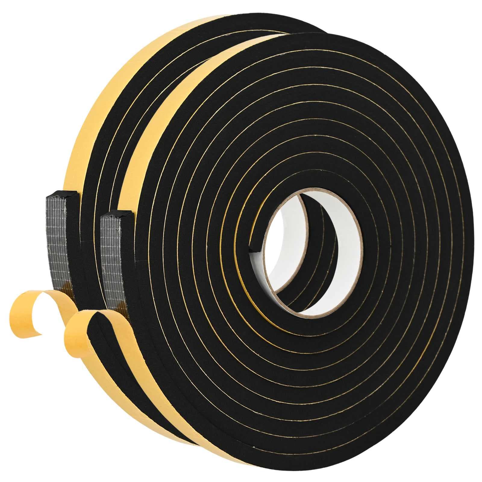 vidaXL Fita de espuma autoadesiva 2 pcs Preto 15mm x 5m Espuma CR