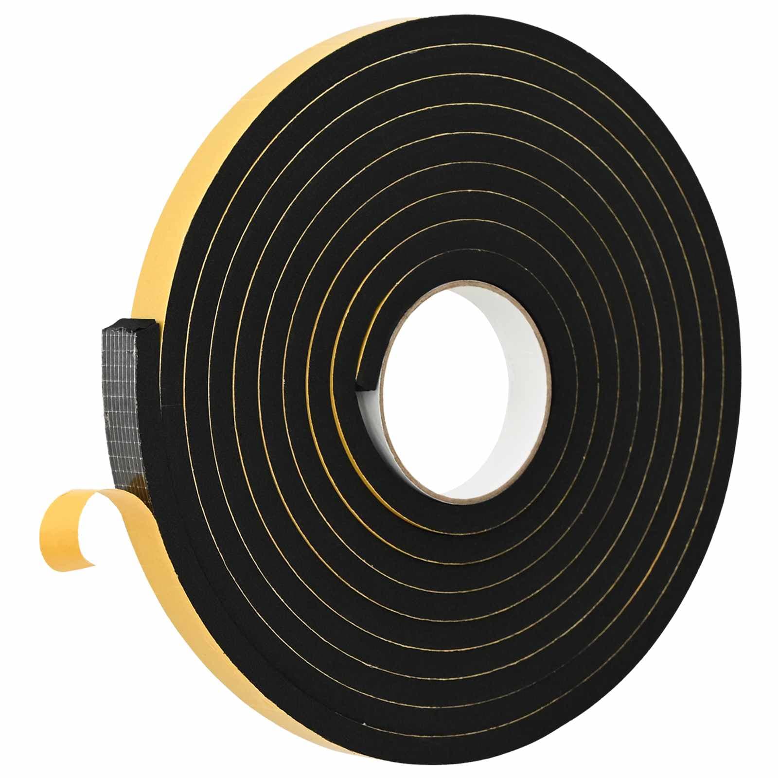 vidaXL Fita de espuma autoadesiva 10 pcs Preto 15mm x 5m Espuma CR