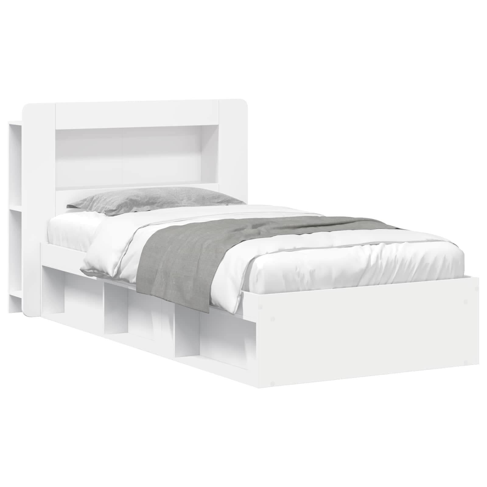 vidaXL Estrutura de Cama com Armazenamento Branco 90 x 190 cm