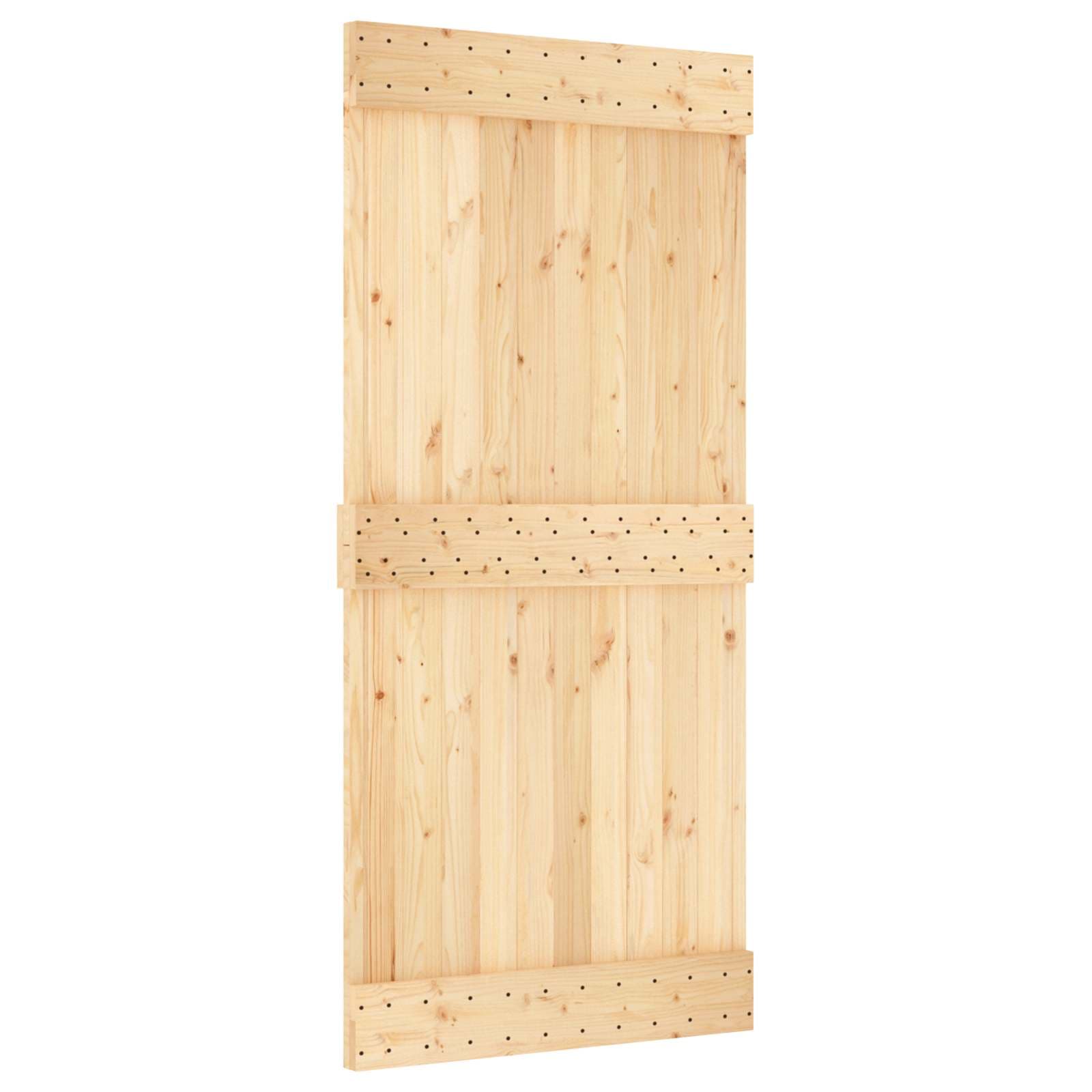 vidaXL Porta Deslizante NARVIK Natural e Preto 95 x 210 cm (213,5 cm)