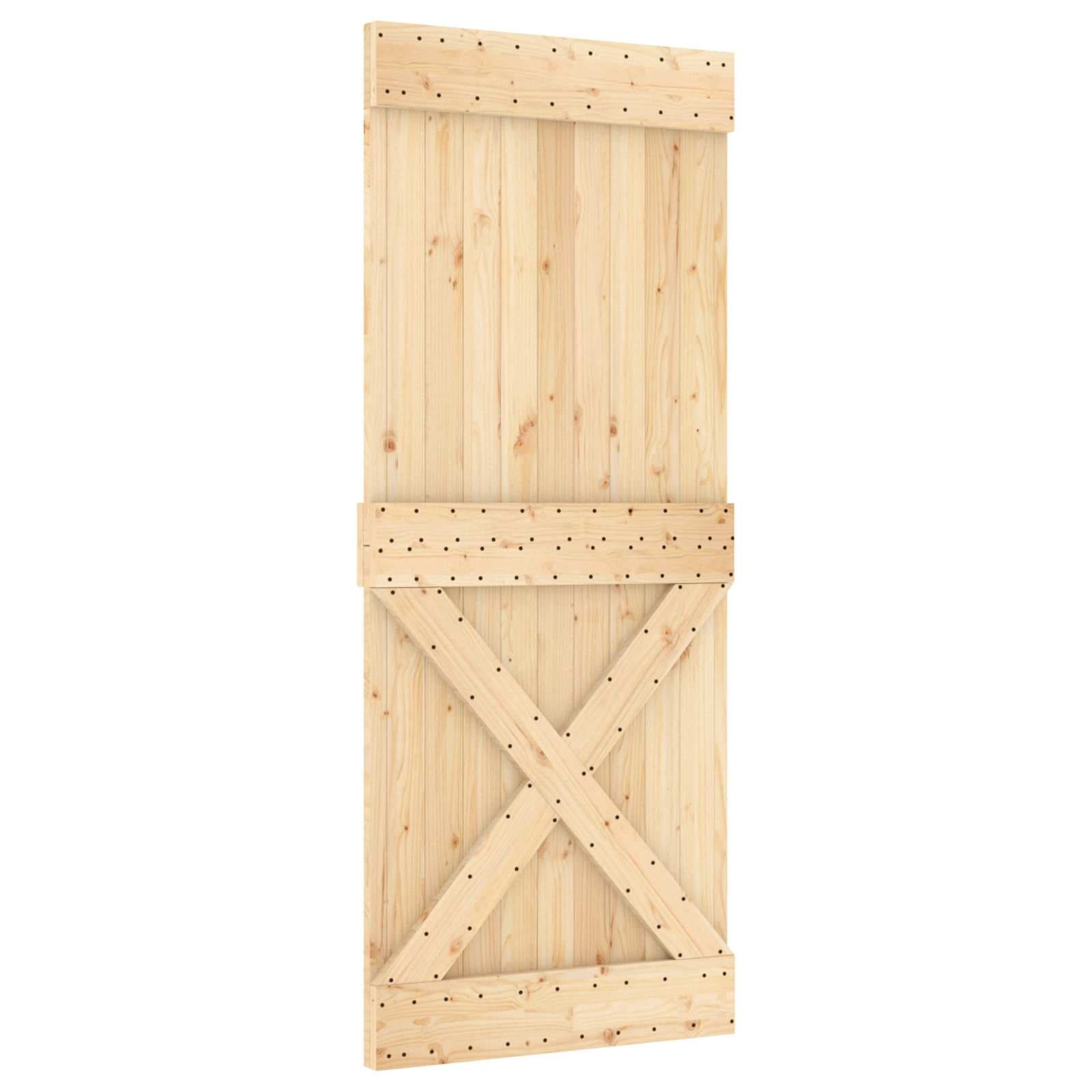 vidaXL Porta NARVIK Natural 85 x 210 cm Madeira de Pinus Sólida