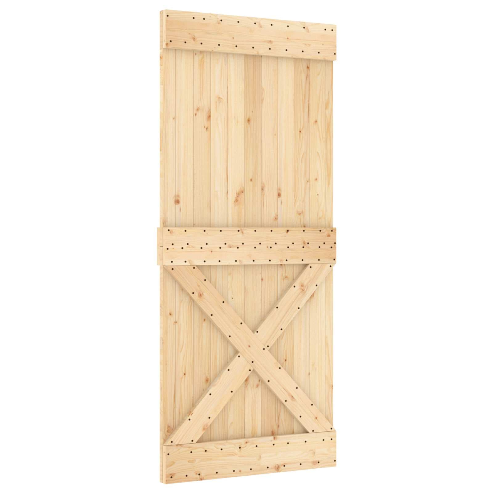 vidaXL Porta NARVIK Natural 90 x 210 cm Madeira de Pinus Sólida
