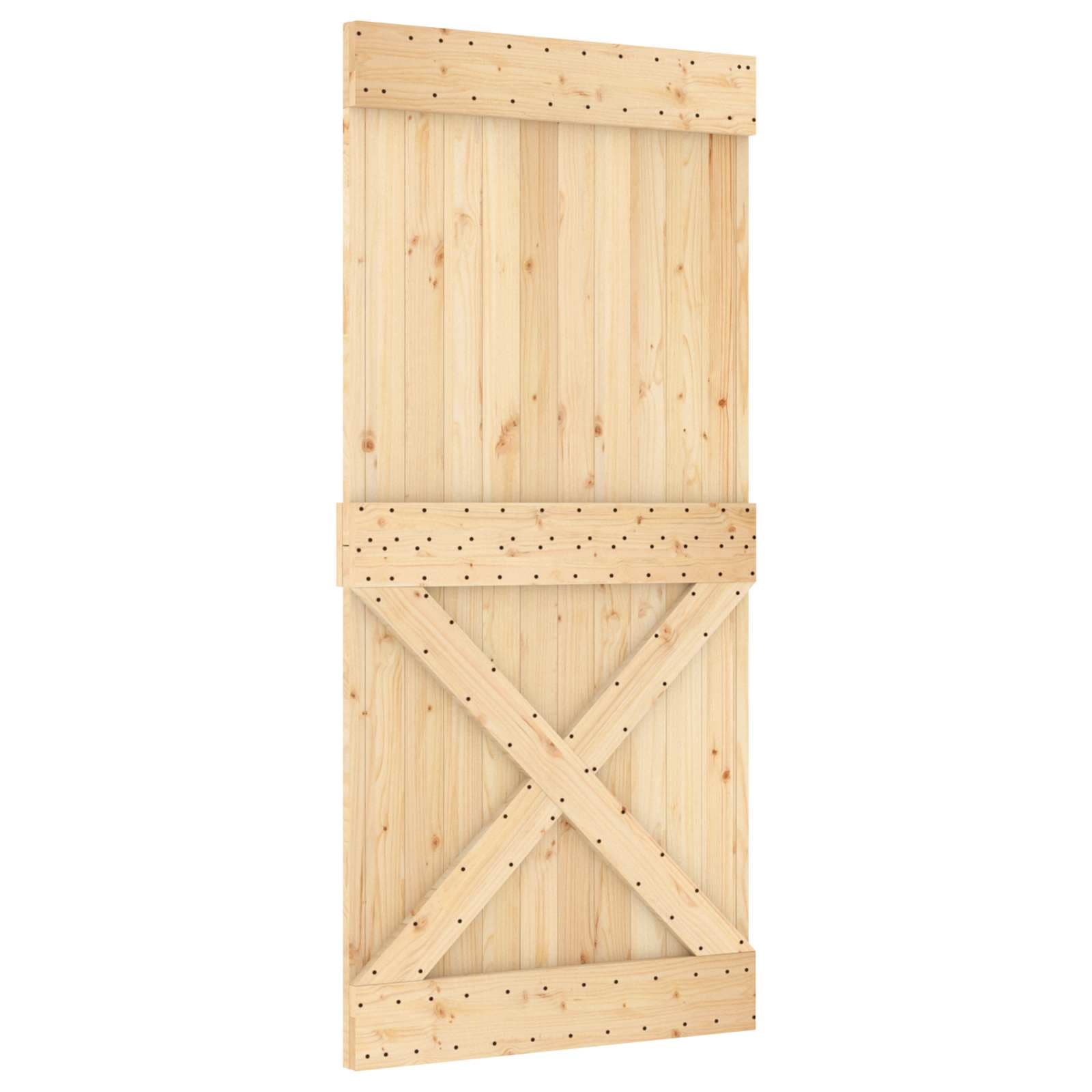 vidaXL Porta NARVIK Natural 95 x 210 cm Madeira de Pinus Sólida