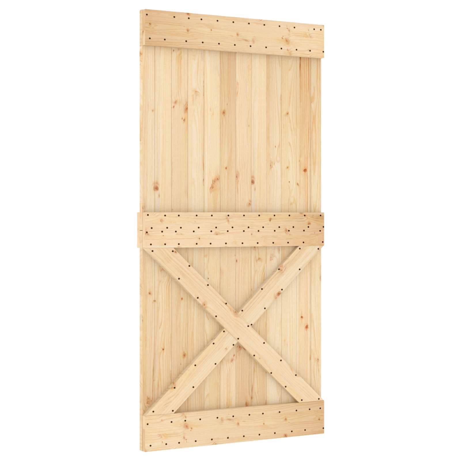 vidaXL Porta NARVIK Natural 100 x 210 cm Madeira de Pinus Sólida