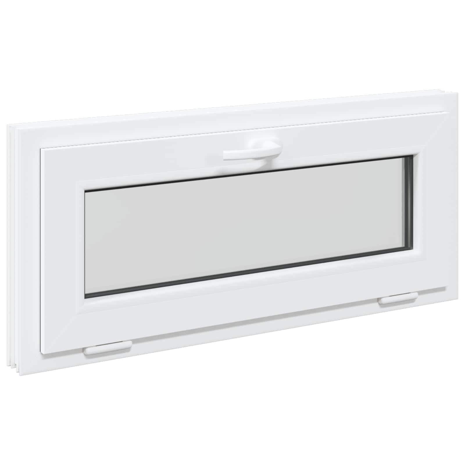 vidaXL Janela de porão RISOR 90 x 40 cm PVC e Vidro Branco