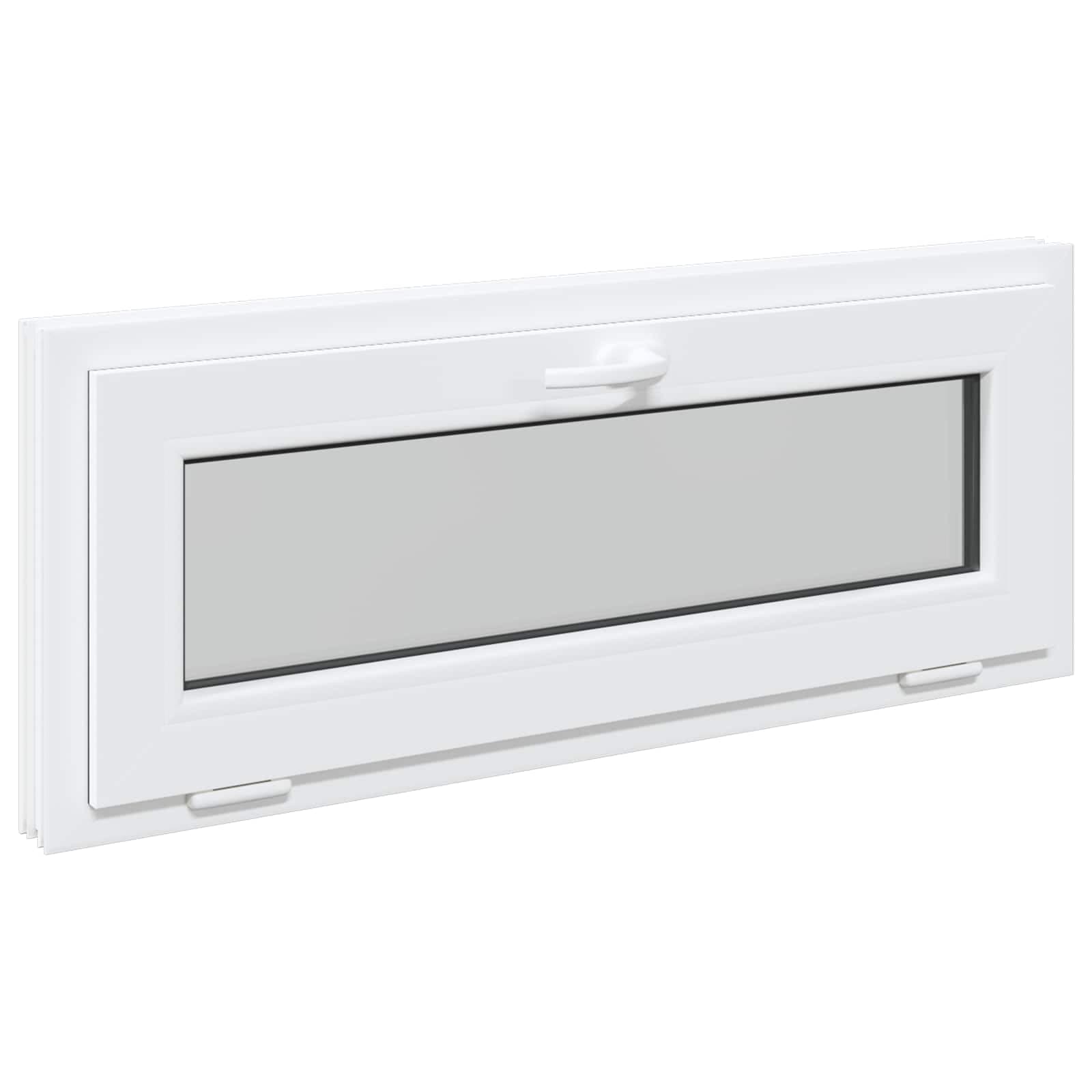 vidaXL Janela de porão RISOR 110 x 40 cm PVC e Vidro Branco