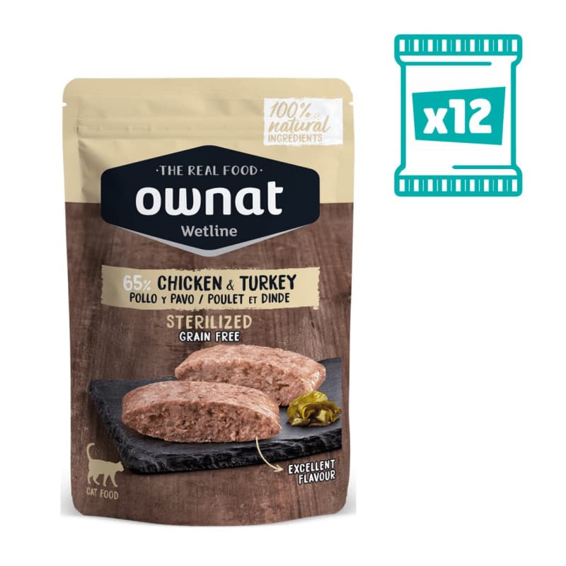 Ownat Wetline 85 gr Sterilized Frango e Peru