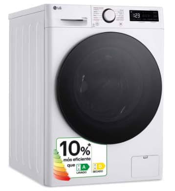 MÁQUINA DE LAVAR E SECAR ROUPA LG F4DR6011AGW 11/6KG