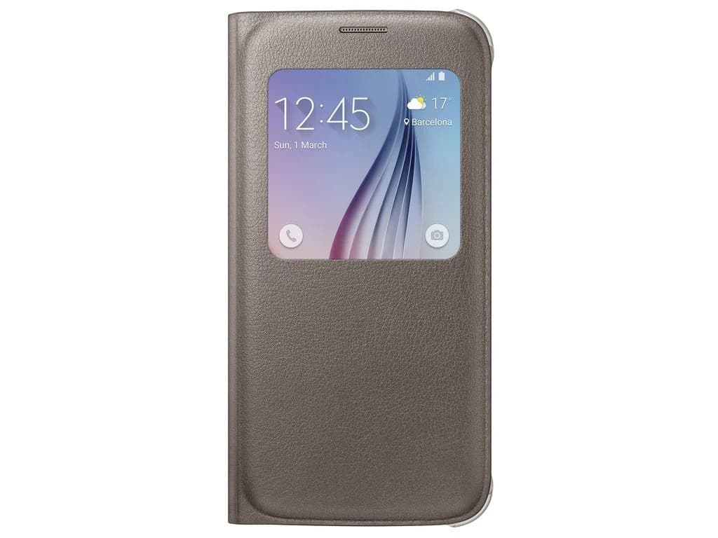 Samsung Capa S-View Cover PU para Galaxy S6 Gold - EF-CG920PFEGWW