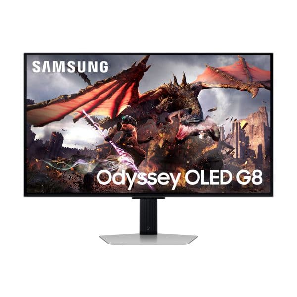 Monitor Samsung 32" Odyssey OLED G8 G80SD 4K UHD 240Hz OLED 0.03ms FreeSync Premium Pro G-Sync Compatível DisplayPort HDMI USB Prateado