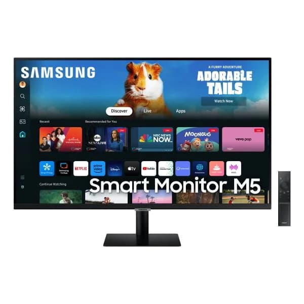 Monitor Samsung 27" M5 M50D Full HD 60Hz Smart TV HDR10 HDMI USB WiFi Bluetooth Preto